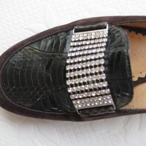 DONALD PLINER chocolate brown suede-snake Sportif